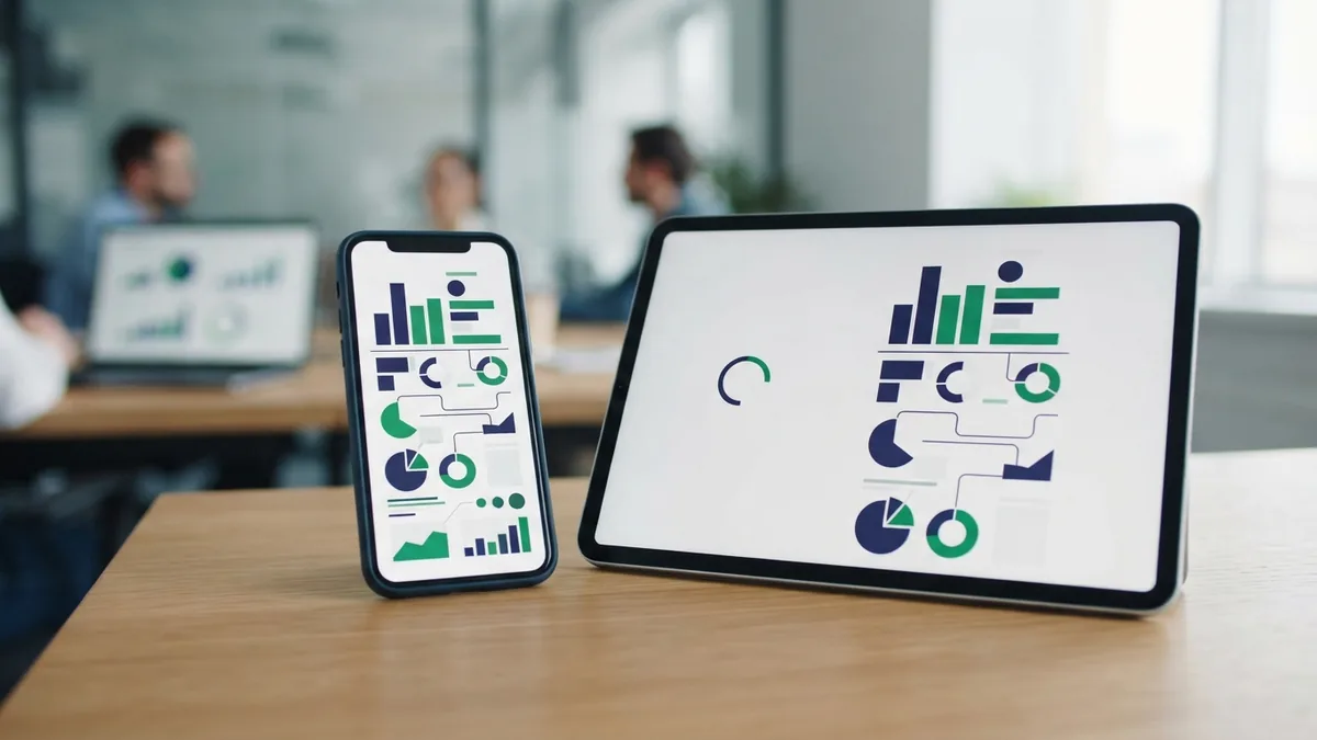 Mobile devices illustrating the difference between quick and slow page loading