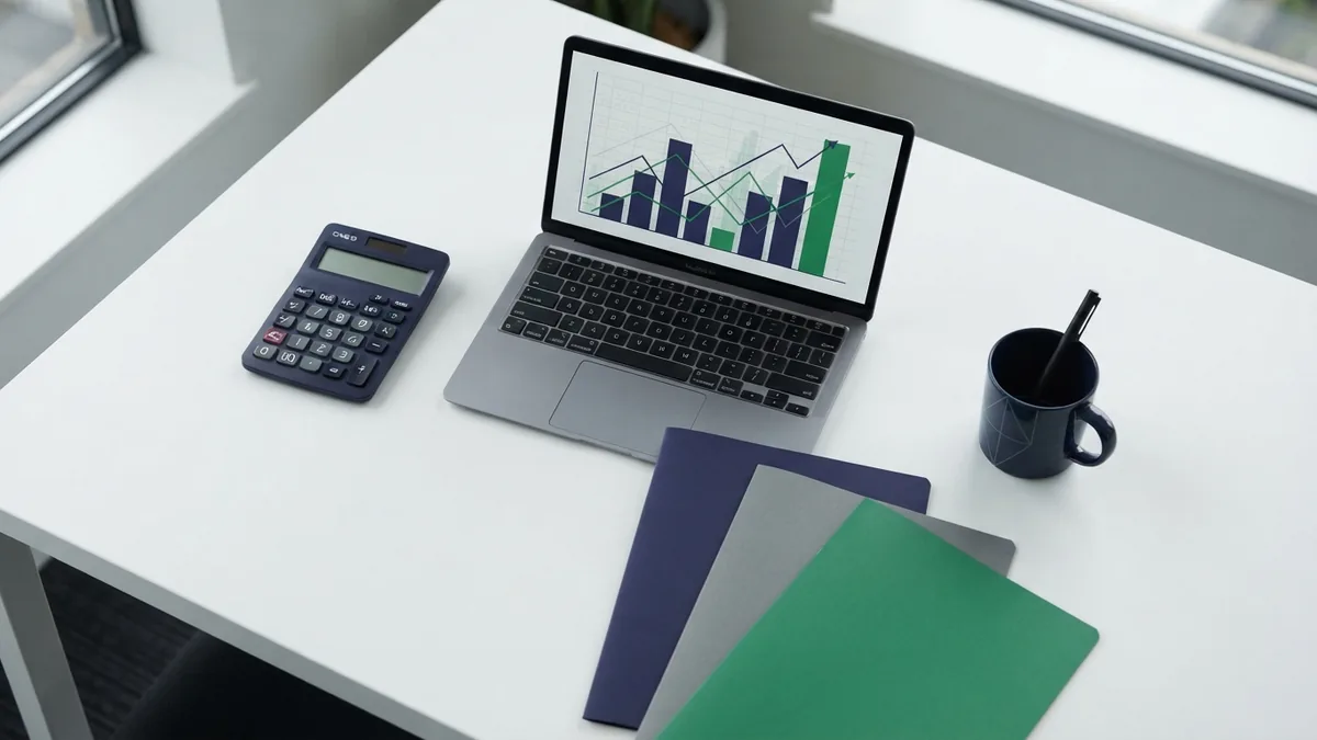 Compare SEO tools and costs Laptop, calculator, and folders arranged for comparing SEO tool features and costs