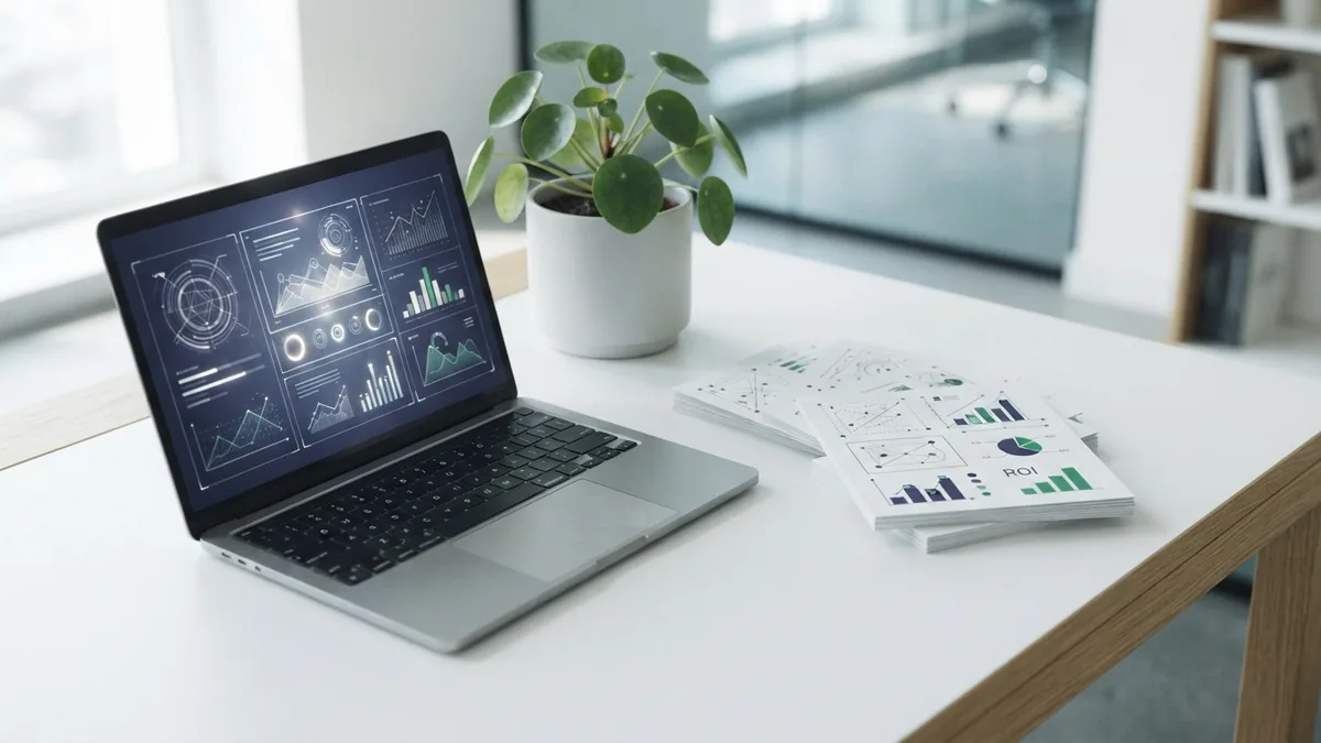 A workspace for writing page summaries Desk setup for drafting short summaries of web pages